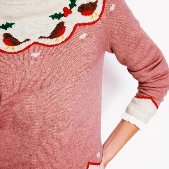 NWOT Boden Edie Holiday Fair Isle Crewneck Sweater - Picture 4 of 11